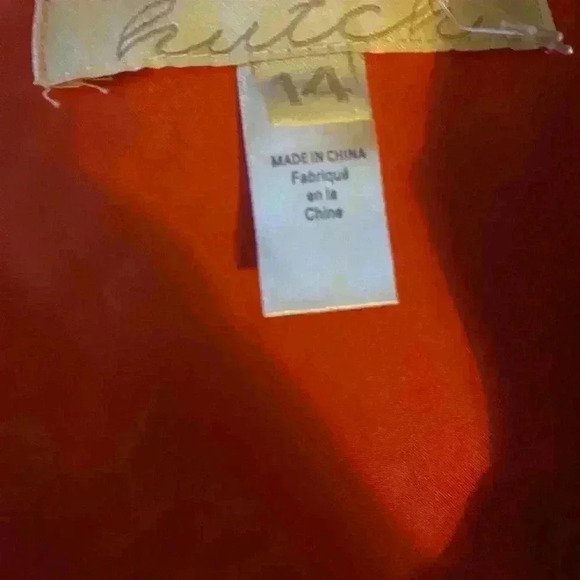 Anthropologie Hutch Strapless Ruffle Trim Floral Red Strapless BohoTop Size 14 - Picture 4 of 12